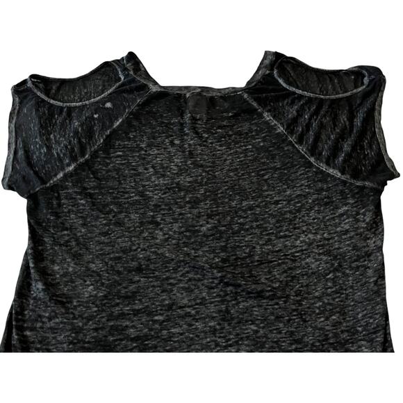 TERRA & SKY COLD SHOULDER CAP SLV PULL-OVER TOP, WOMENS, 0X (14W), BLACK/GREY - Picture 7 of 12
